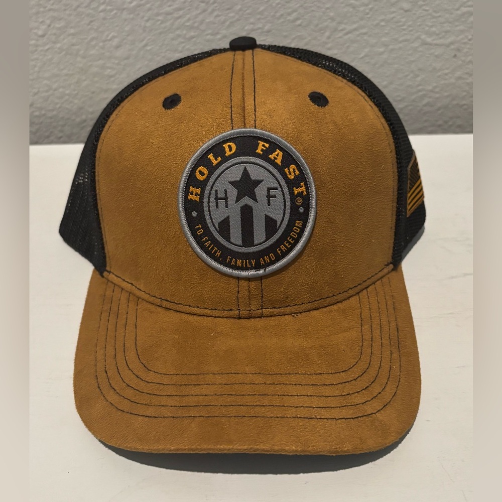 NWOT Hold Fast Faux Suede Trucker Style Hat
